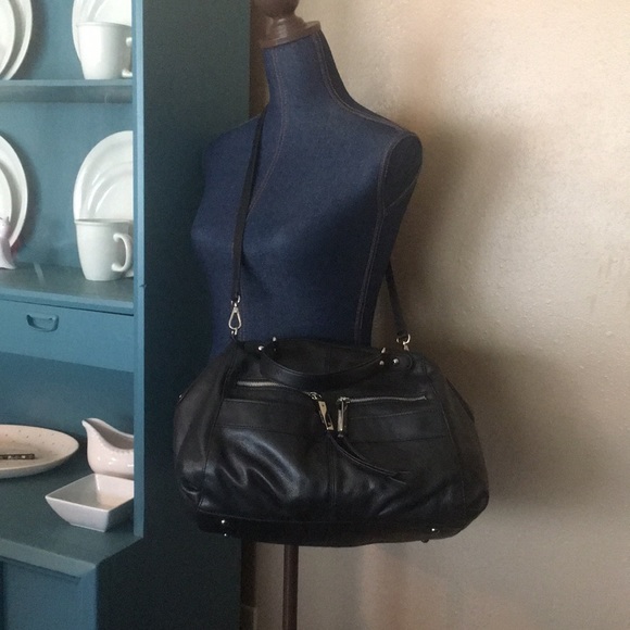 B. Makowsky | Black Leather Hand Bag - Picture 2 of 8
